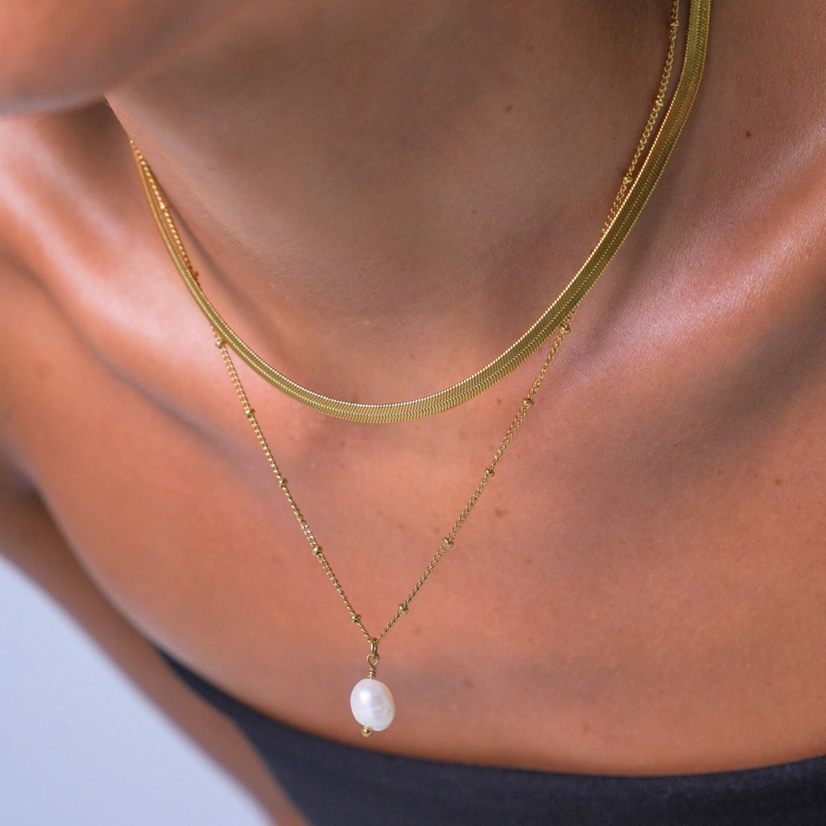 Mix Shine Colar Duplo Banhado em Ouro 18k