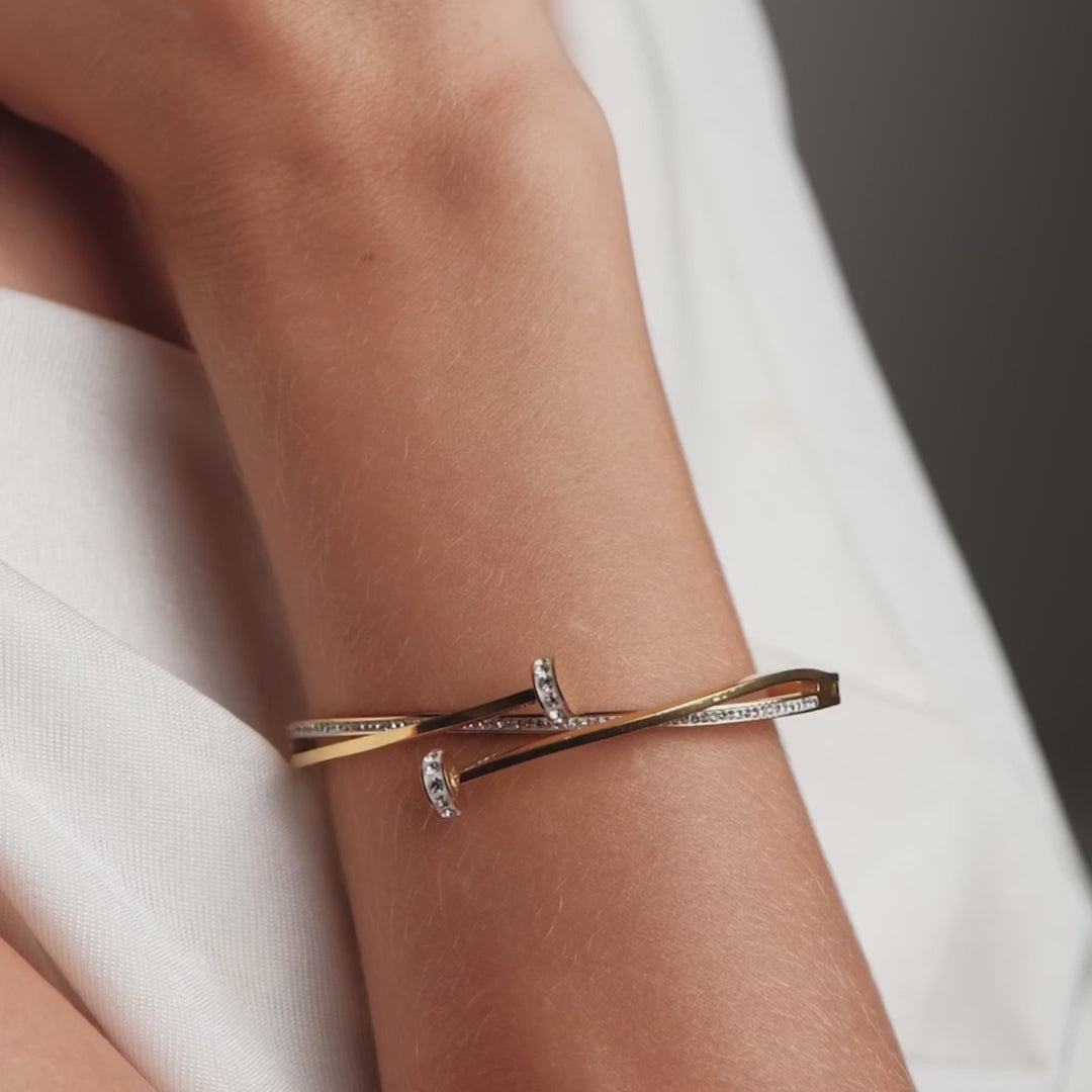Bracelete Cravo Zirconia Banhado em Ouro 18K