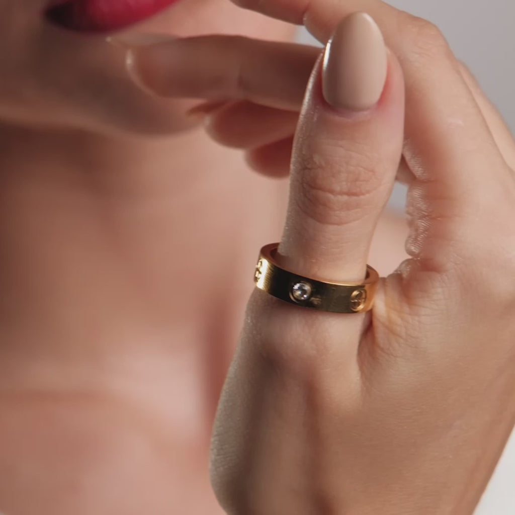 Anel Glow Inspiração Banhado em Ouro 18k