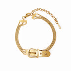 Pulseira Veneza com Fivela Banhado em Ouro 18K