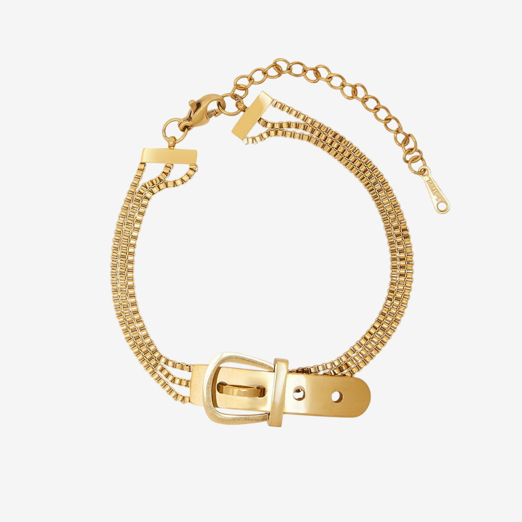 Pulseira Veneza com Fivela Banhado em Ouro 18K