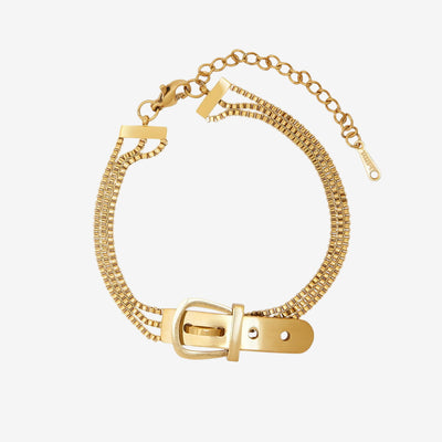 Pulseira Veneza com Fivela Banhado em Ouro 18K