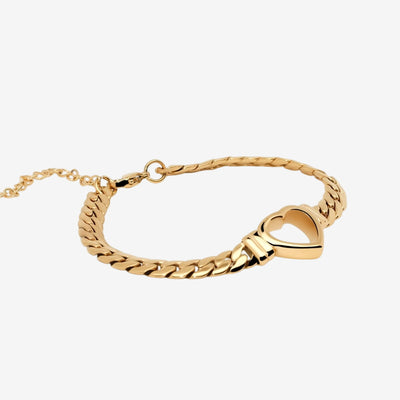 Pulseira Ravena Coração Minimalista Banhado em Ouro 18K