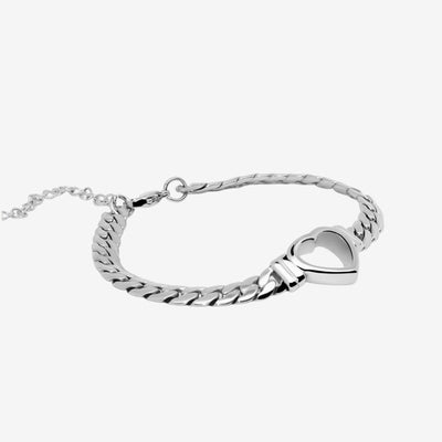 Pulseira Ravena Coração Minimalista - Prata
