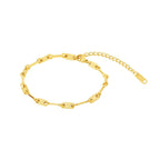 Pulseira Córsega Corrente Elos Tablet Banhada em Ouro 18K