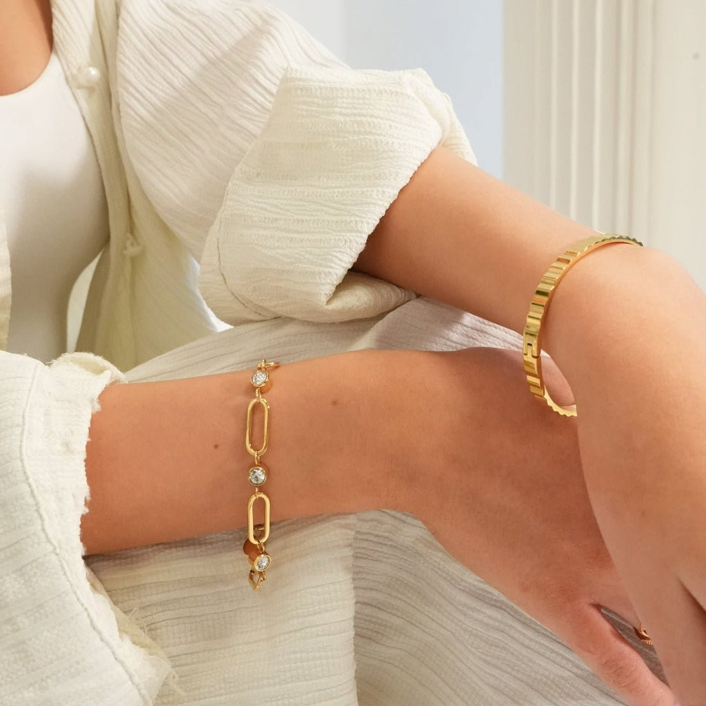 Pulseira Ventura Link Banhada em Ouro 18k