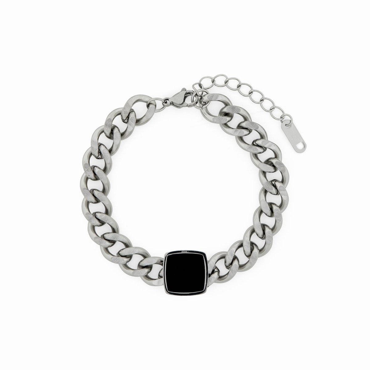 Pulseira Seychelles de Corrente Pingente Ônix - Prata