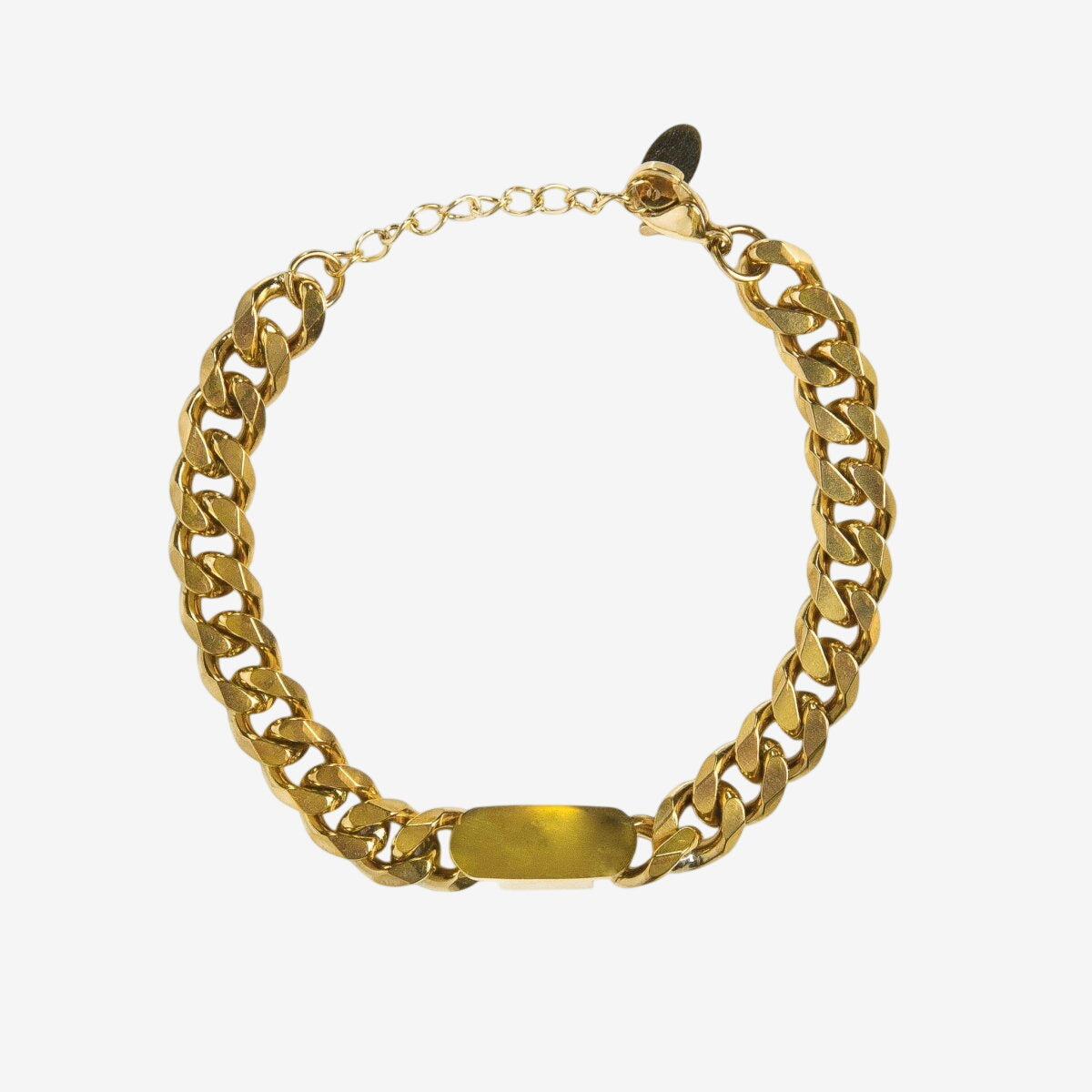 Pulseira Portofino de Corrente Pingente Retangular Banhada em Ouro 18k