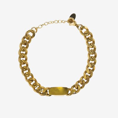 Pulseira Portofino de Corrente Pingente Retangular Banhada em Ouro 18k