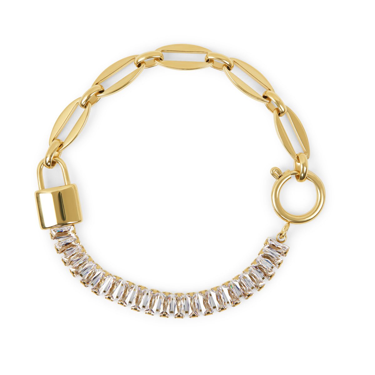 Pulseira Rivoli Baguete Banhado em Ouro 18K