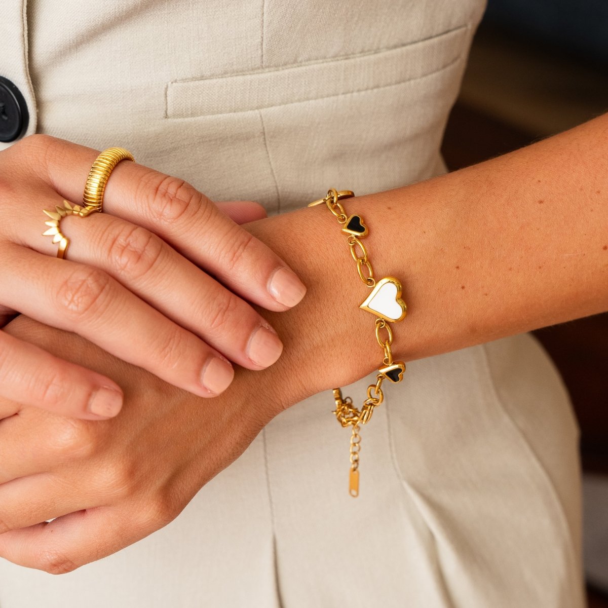 Pulseira Monaco Love Glow Monocromático Banhado em Ouro 18K