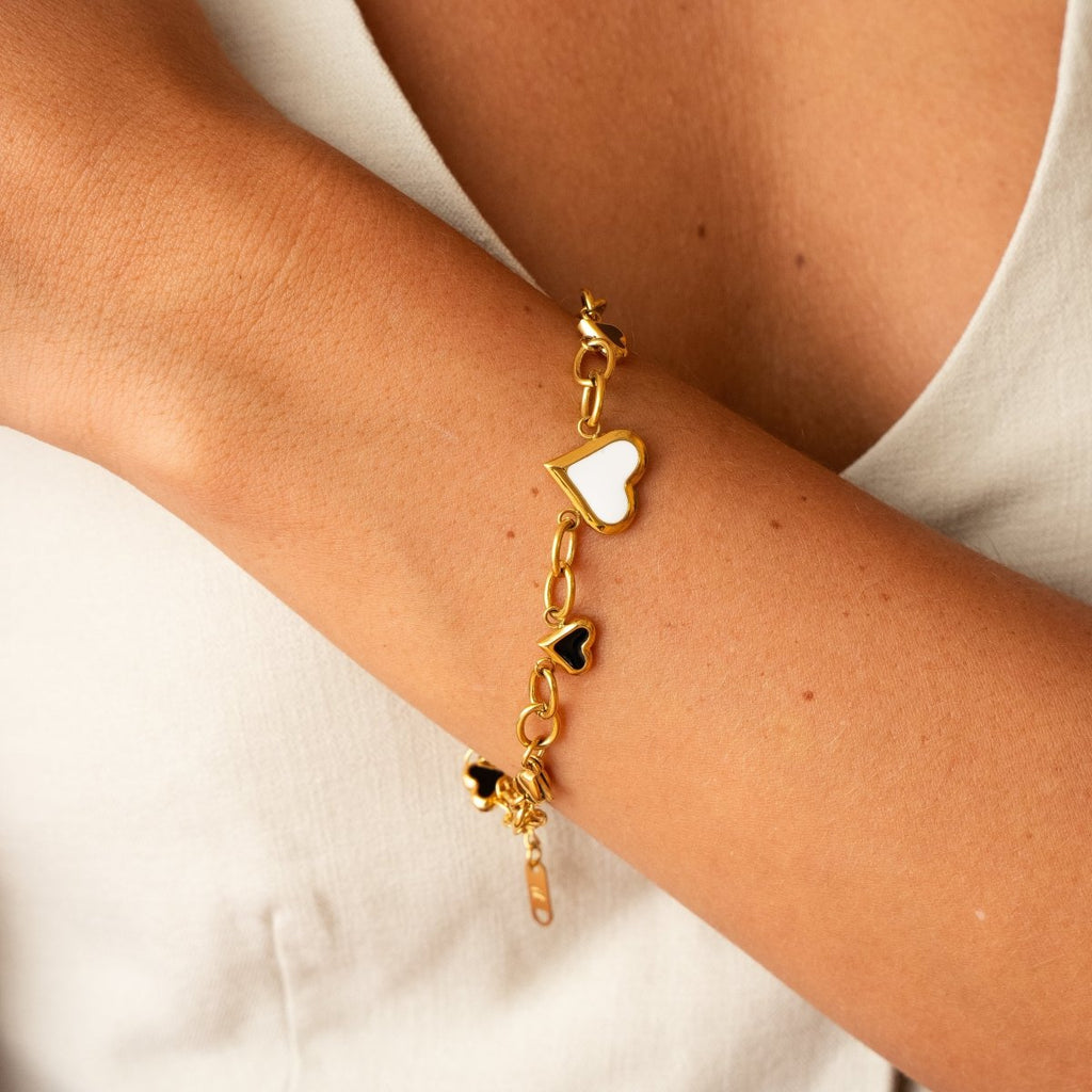 Pulseira Monaco Love Glow Monocromático Banhado em Ouro 18K