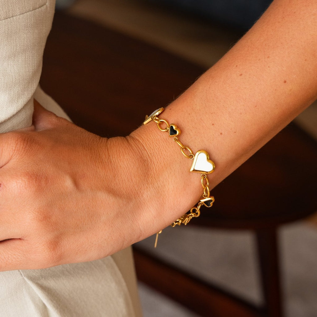 Pulseira Monaco Love Glow Monocromático Banhado em Ouro 18K