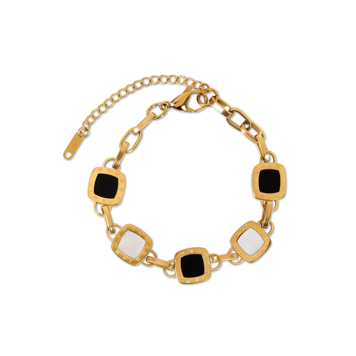Pulseira Genebra Quadrada Banhado em Ouro 18k