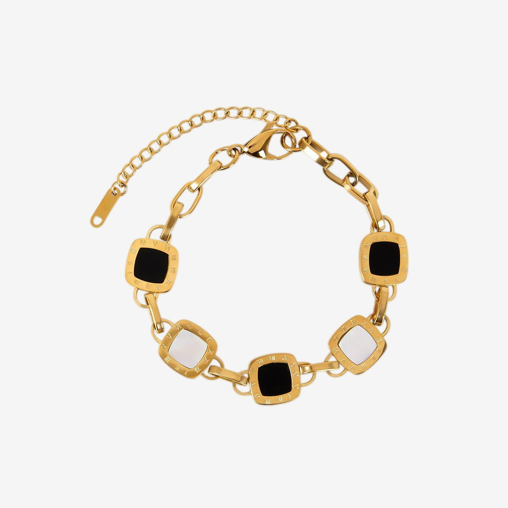 Pulseira Genebra Quadrada Banhado em Ouro 18k