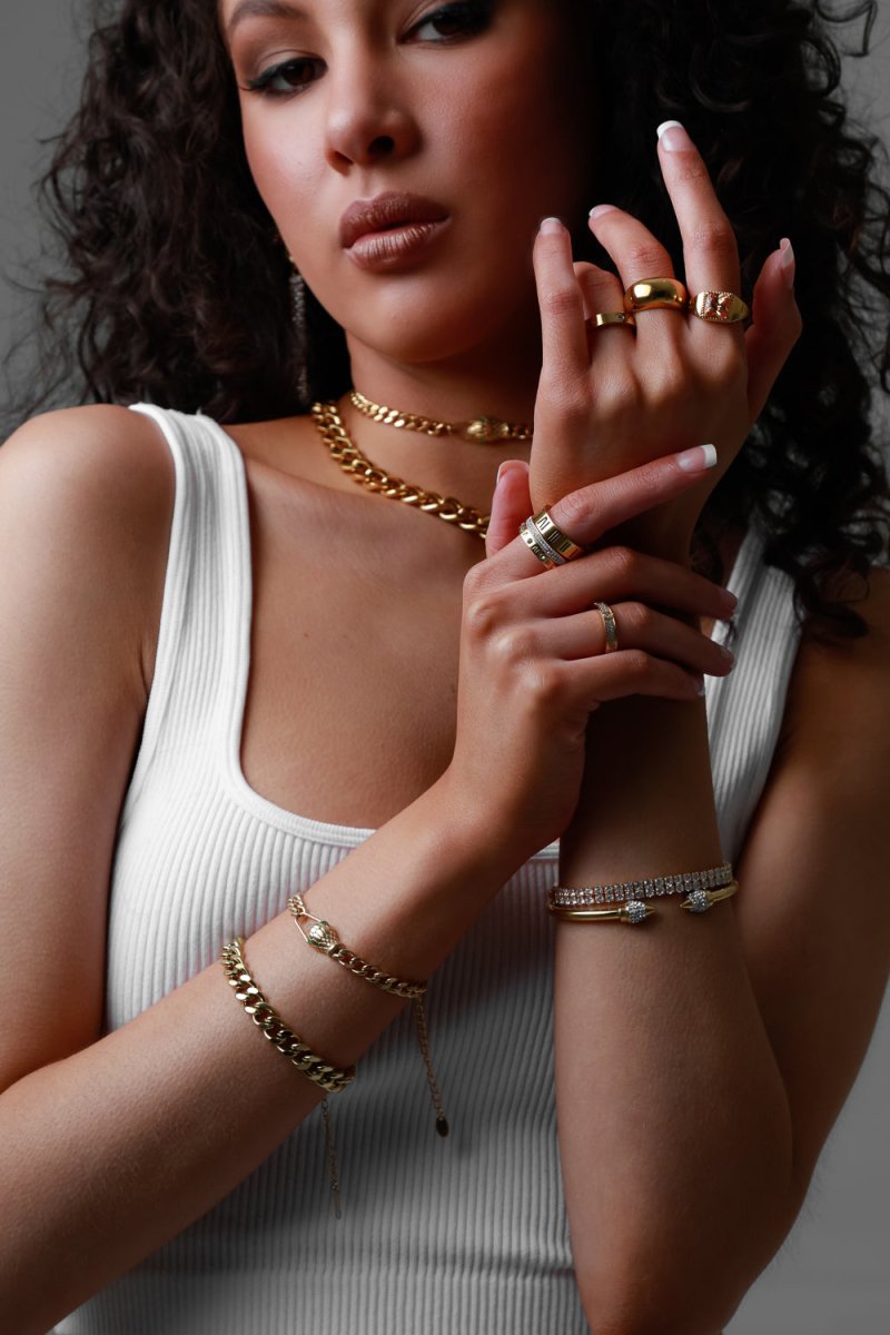 Pulseira Medusa Serpente Banhado em Ouro 18K