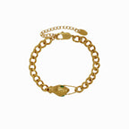 Pulseira Medusa Serpente Banhado em Ouro 18K