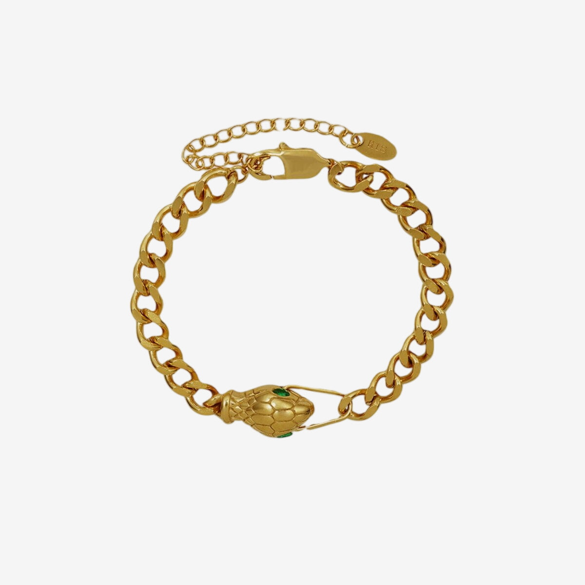 Pulseira Medusa Serpente Banhado em Ouro 18K