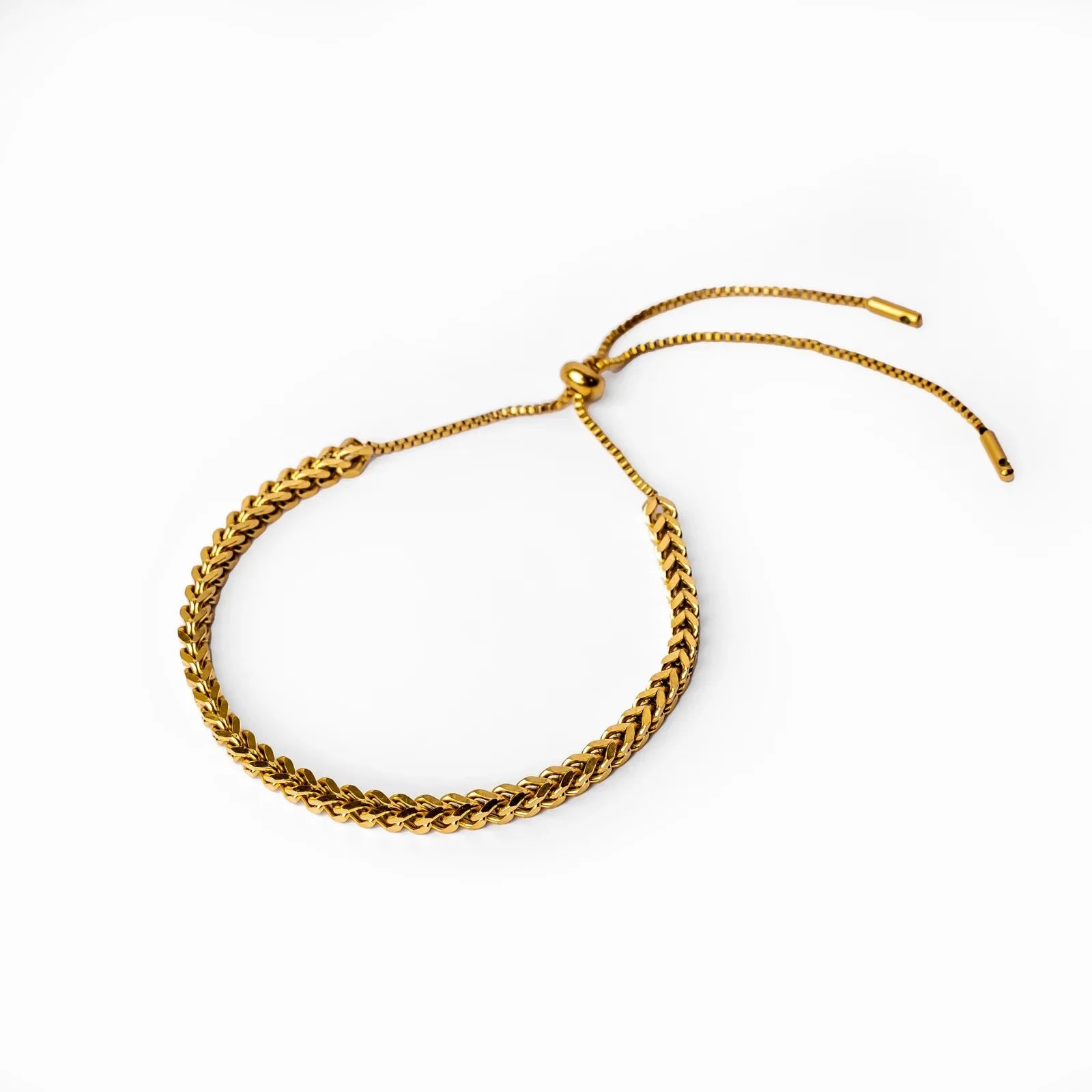 Pulseira Santorini Trama Ajustável Banhado em Ouro 18k