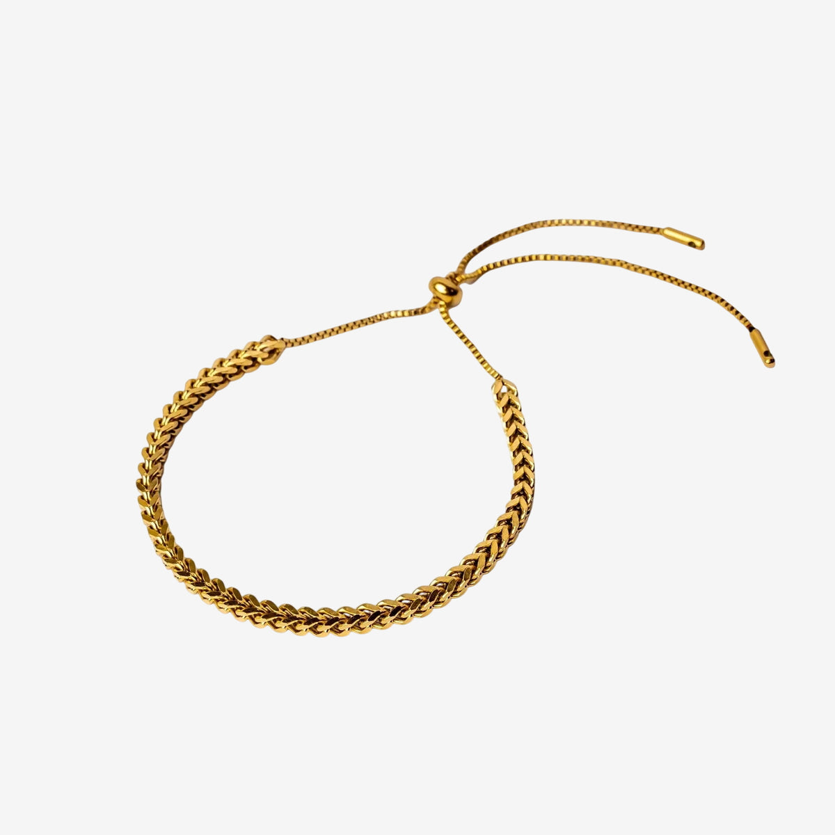 Pulseira Santorini Trama Ajustável Banhado em Ouro 18k