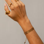 Pulseira Amalfi Trama Lisa Banhada em Ouro 18K
