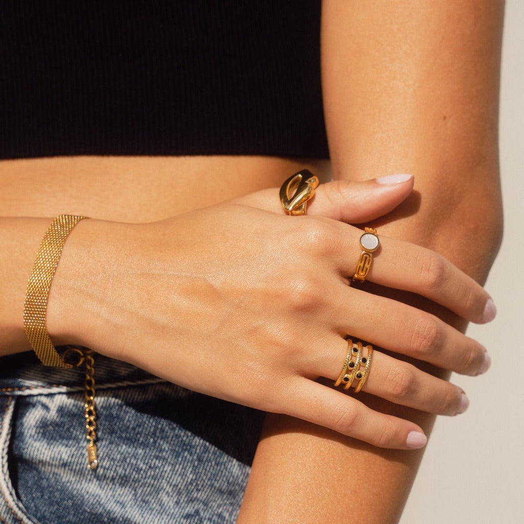 Pulseira Amalfi Trama Lisa Banhada em Ouro 18K