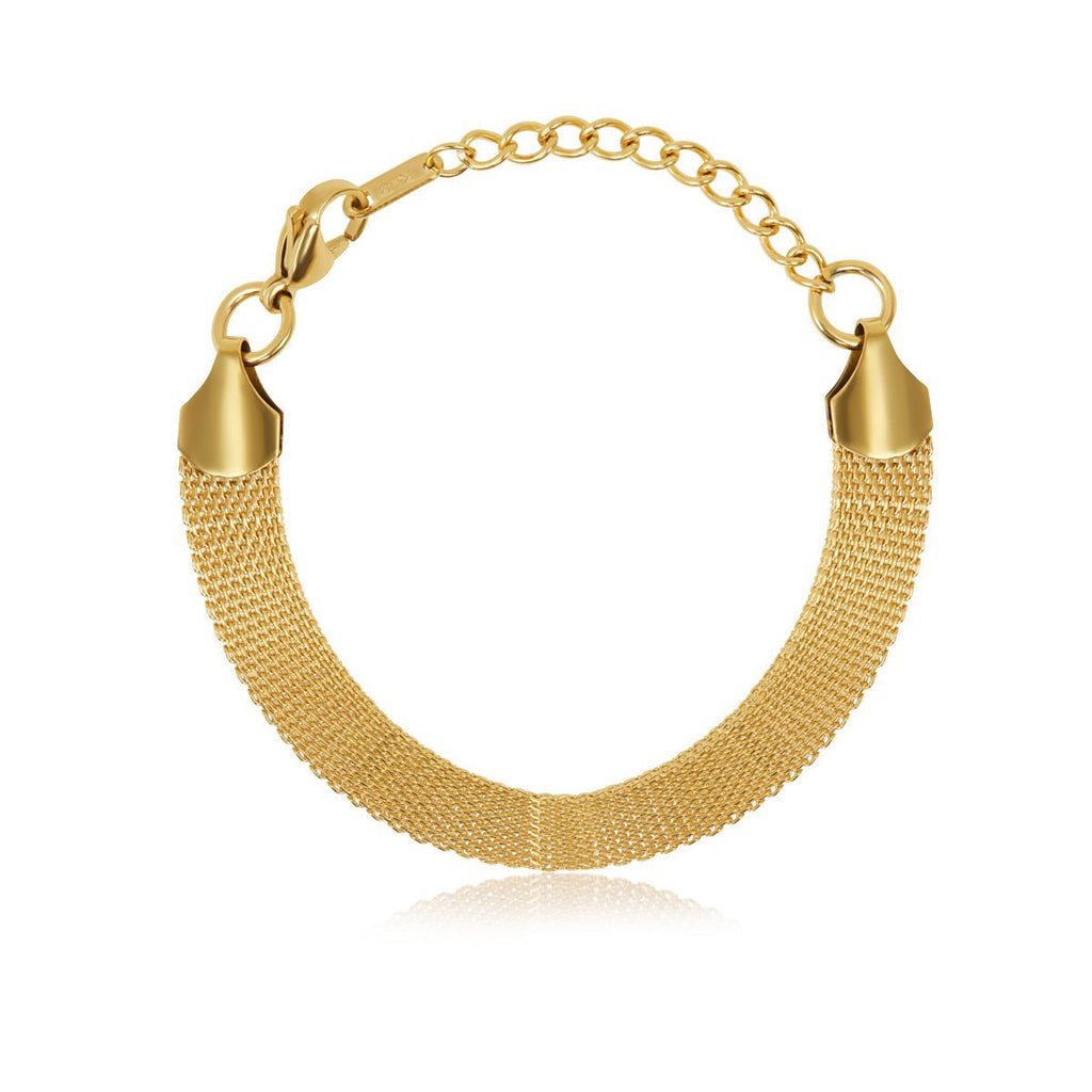 Pulseira Amalfi Trama Lisa Banhada em Ouro 18K