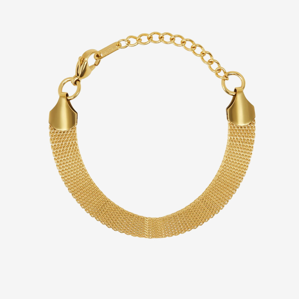 Pulseira Amalfi Trama Lisa Banhada em Ouro 18K