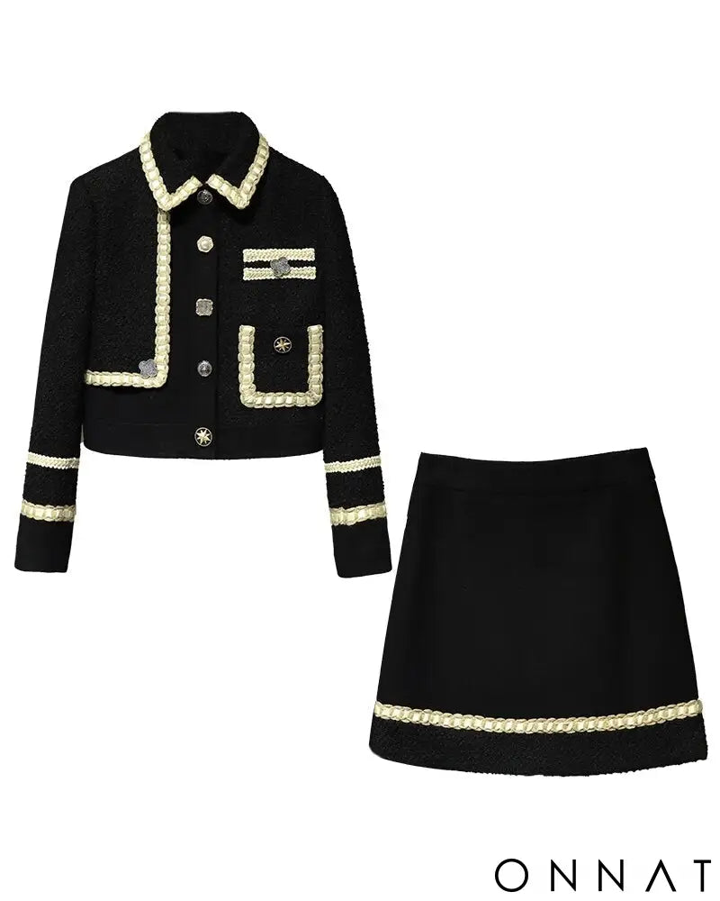 Runway Black & White Tweed 2 Piece Set