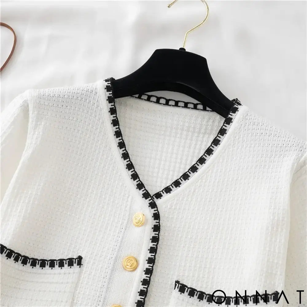 Summer Women New Solid V-Neck Casual Crop Top Single-breasted Pocket Patchwork Cardigan Versatile Loose Short Sleeve