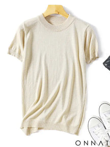 Shiny Lurex 2024 Spring Summer O Neck Mix Color Patchwork Sweater Women Casual Short Sleeve Pullover Knit Jumper Korean