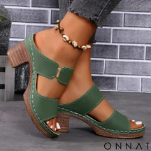Women Summer Lightweight Hollow Sandals High Heels New Dress Chunky Open Toe Slippers Female 2024 Casual Slingback