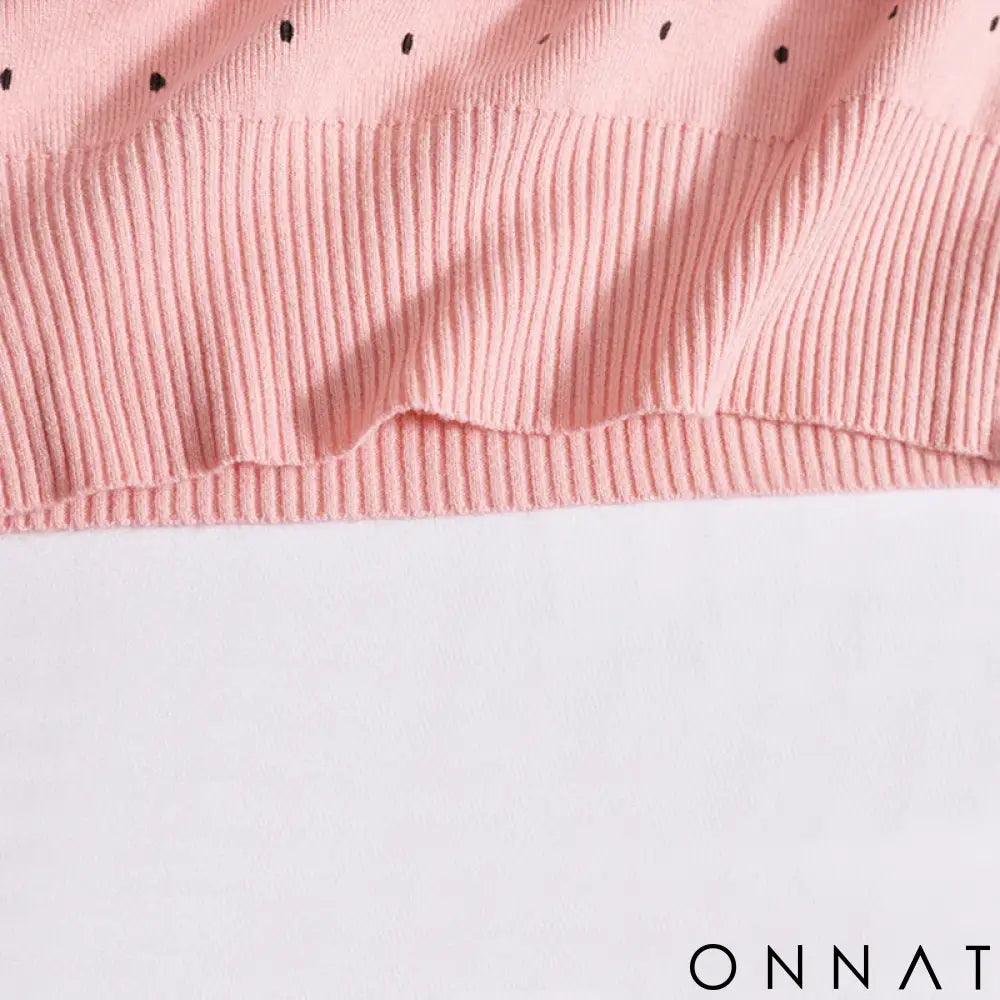 Women 2024 Sweet Dot Square Neck T-shirt Summer Loose Short Sleeved Knit Tops New Versatile Worn Outside Thin Rib