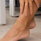 Tornozeleira Santorini Zircônia Banhado em Ouro 18K