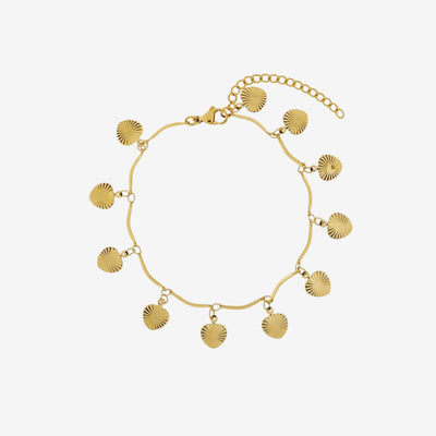 Tornozeleira Tahiti Conchas Banhado em Ouro 18K
