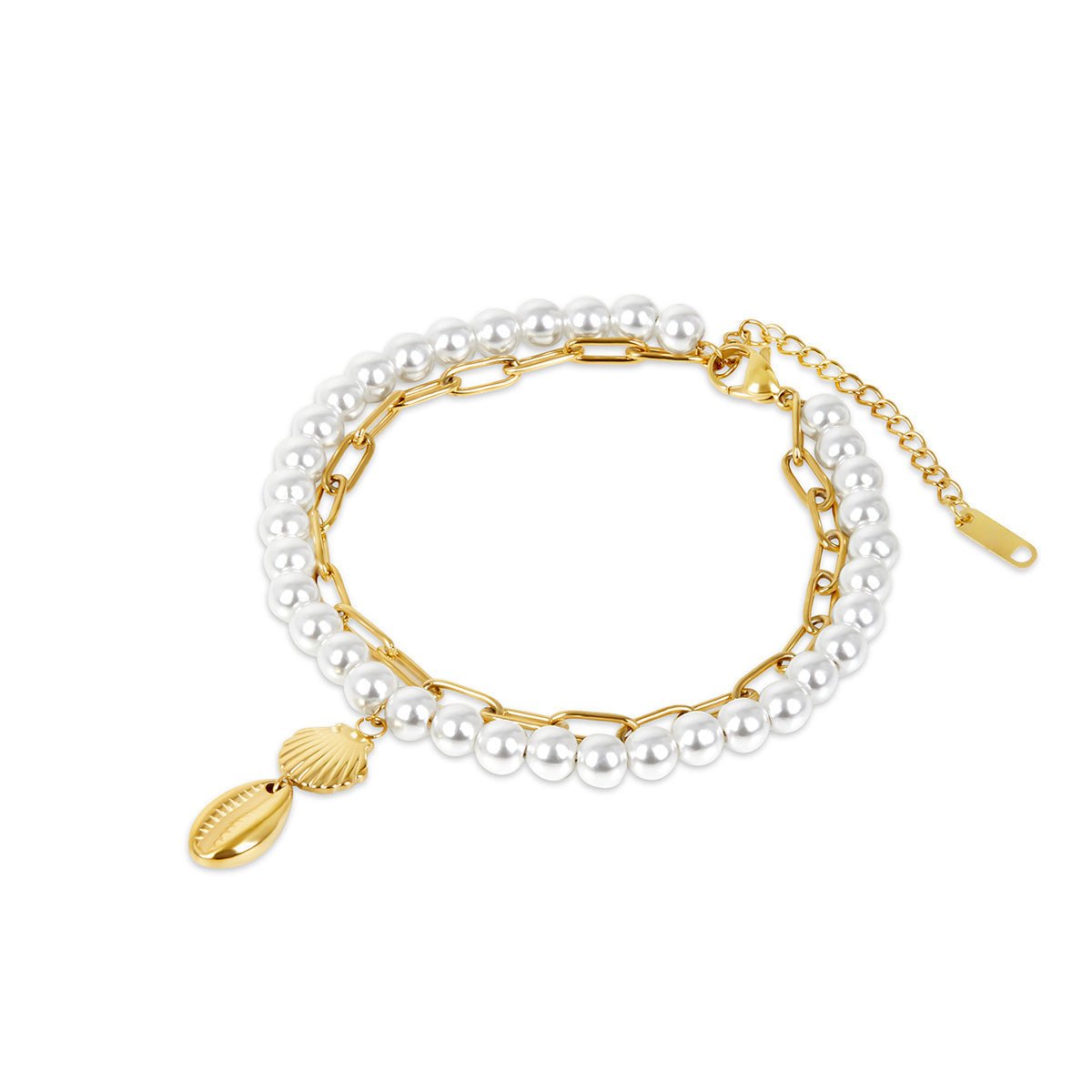 Tornozeleira Bali Pérola Banhado em Ouro 18k