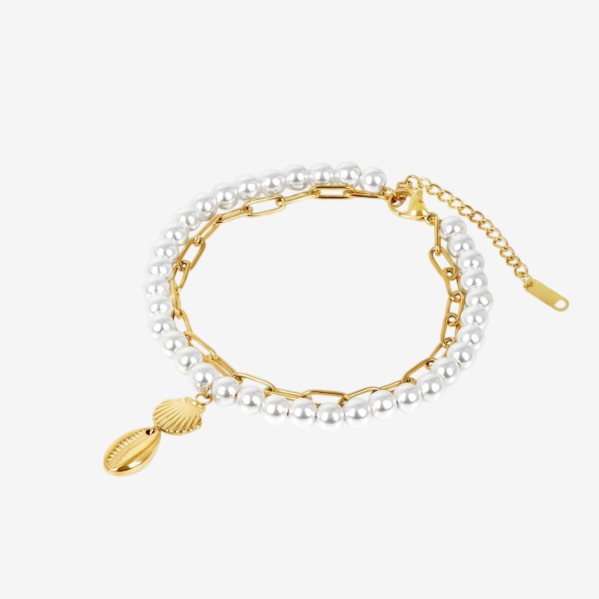 Tornozeleira Bali Pérola Banhado em Ouro 18k