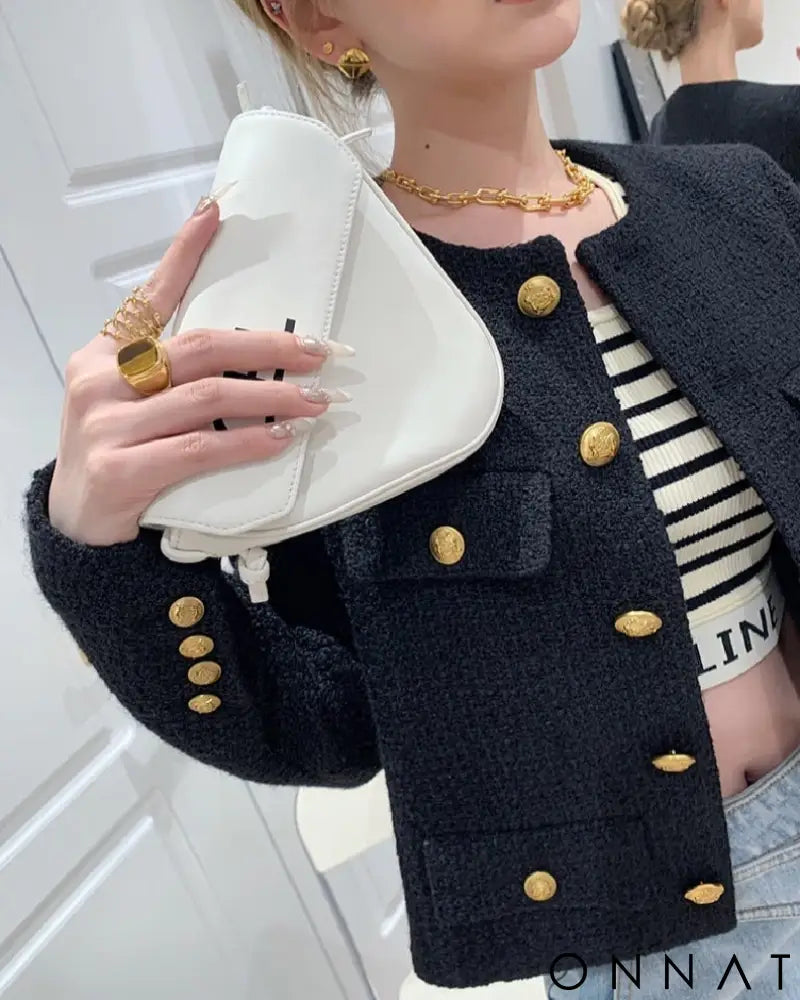 Tweed Gold Button Couture Jacket