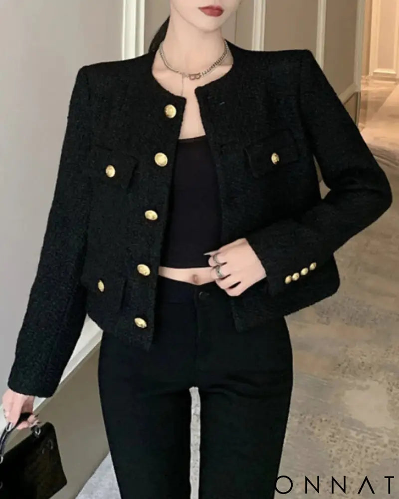 Tweed Gold Button Couture Jacket