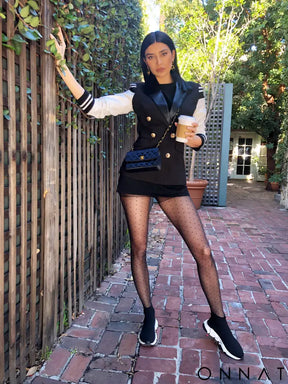 Varsity Double Breasted Gold Button Blazer