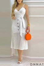 Vestido Branco Casual com Renda