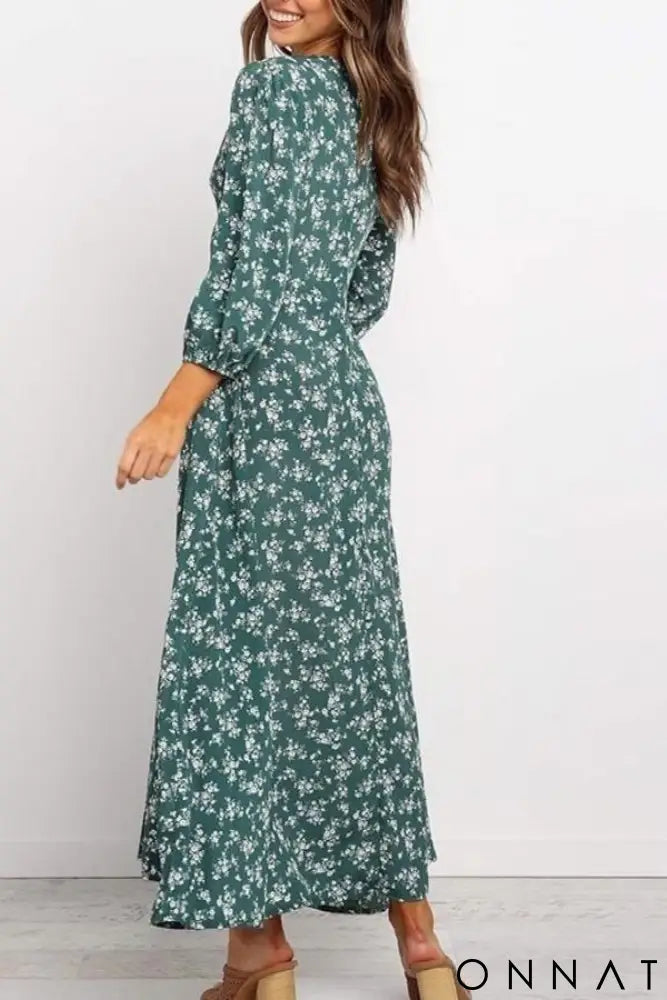 Vestido Chiffon Longo Floral