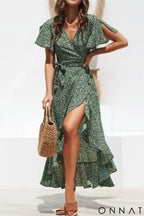 Vestido Chiffon Longo Verde / P