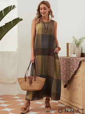 Vestido Longo Ayla Marrom / P