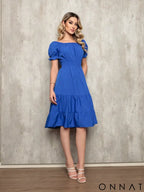 Vestido Midi Curto Larissa Azul Royal / P