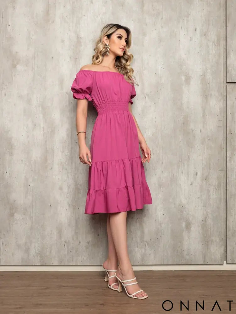 Vestido Midi Curto Larissa Pink / P