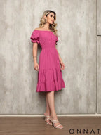 Vestido Midi Curto Larissa Pink / P