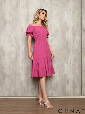 Vestido Midi Curto Larissa Pink / P