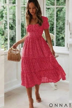 Vestido Vintage Estampado Vermelho / P