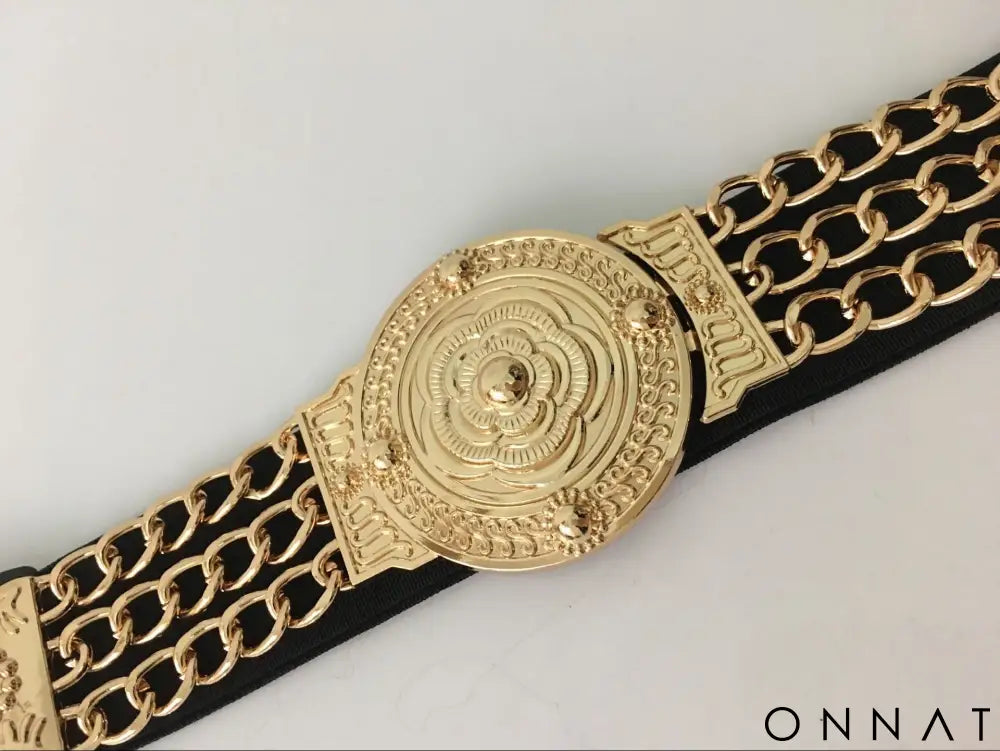 Vintage Gold Chain Medallion Belt ONE SIZE (STRETCHY) / GOLD Jewelry